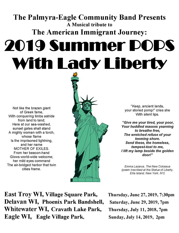 Program From Palmyra-Eagle Community Band Concert June 29, 2019 